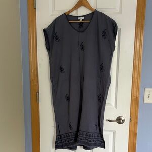 J. Jill Charcoal Tunic with Embroidered Accents